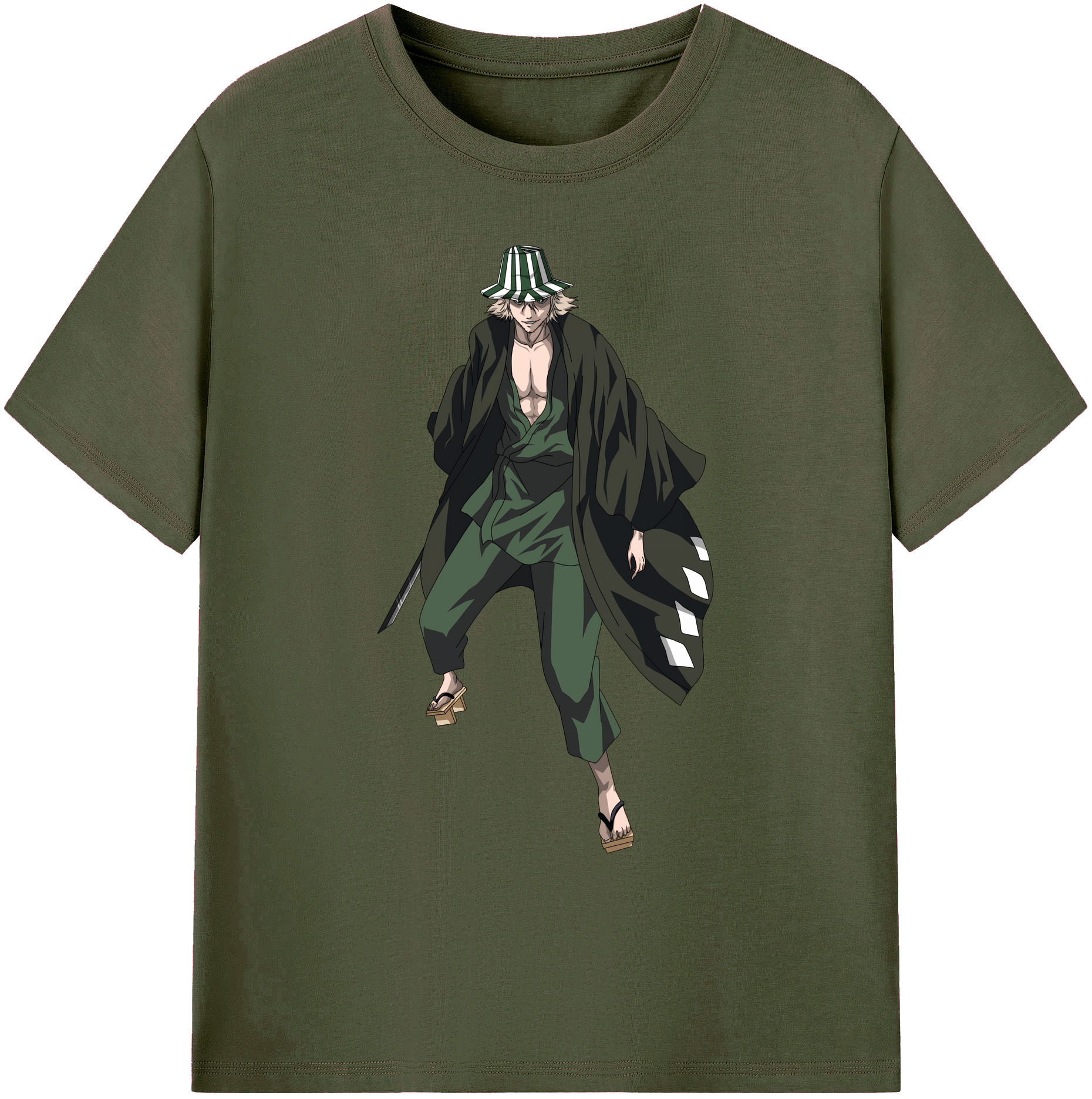 （画像用） "ブリーチ 浦原 喜助（うらはら きすけ） BLEACH Urahara Kisuke " 綿100％ メンズ半袖Tシャツ｜肌触りやわらか＆通気性